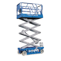 plateforme élévatrice bleue