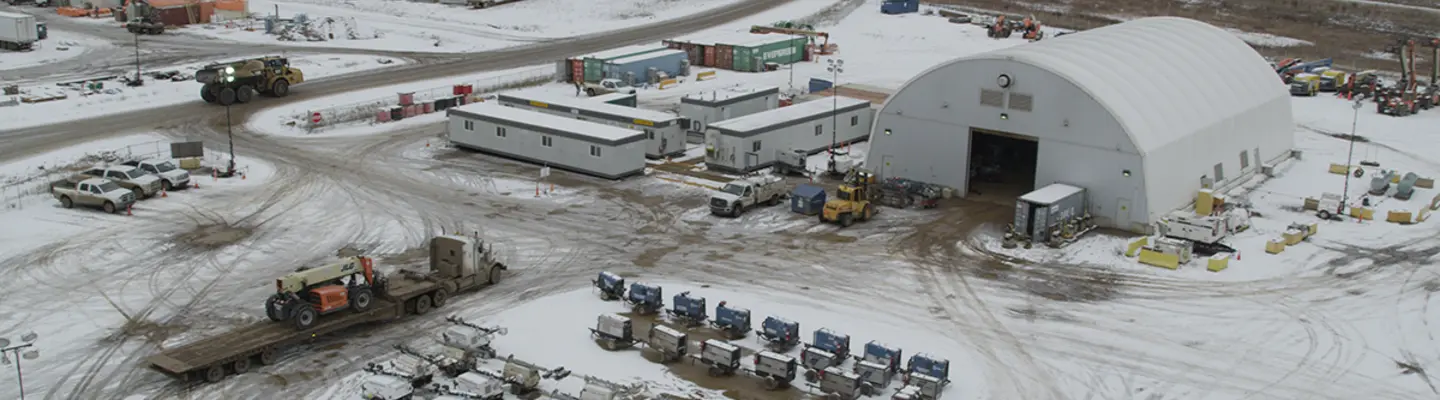 winter jobsite with snow