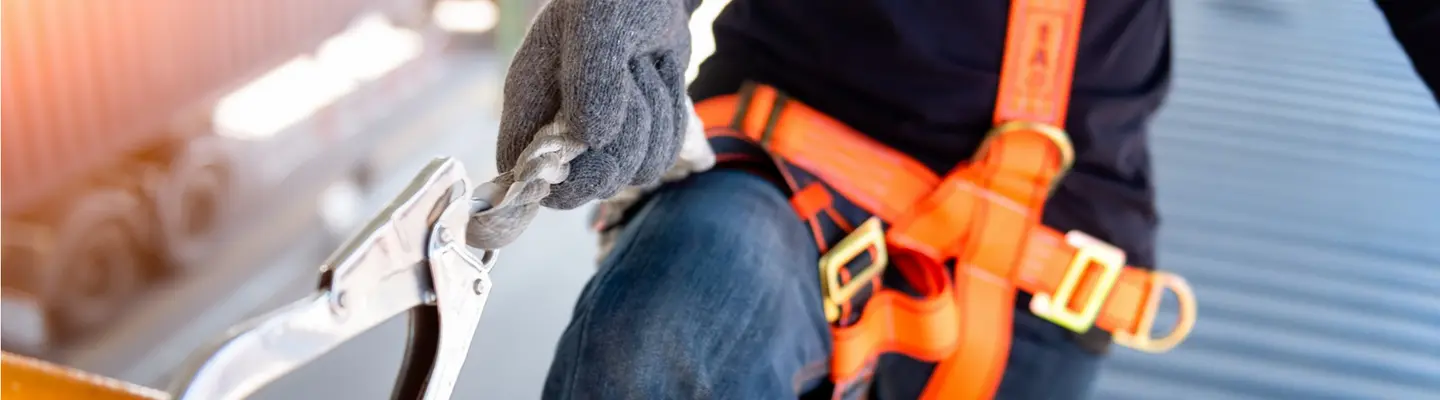 fall protection harness and anchor point