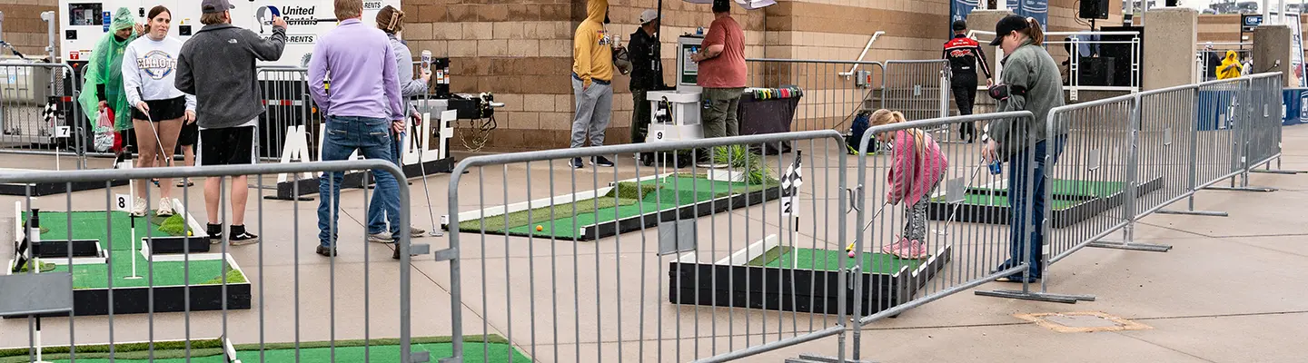 temporary fencing at an outdoor event