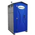 Single blue porta potty product image on white background