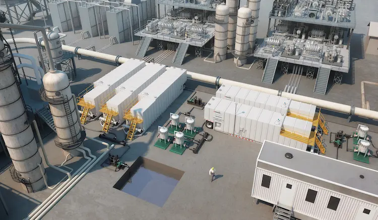 plant refinery with white tanks