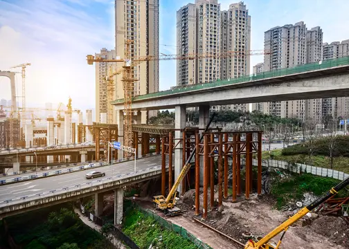 road construction in city