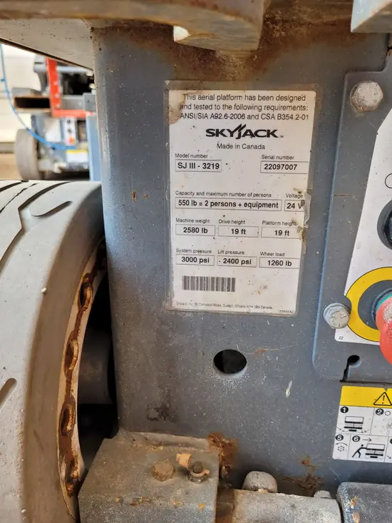 2016 Skyjack SJIII3219 Scissor Lift