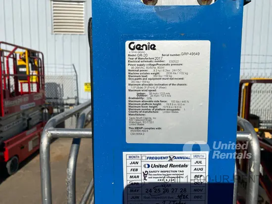 2017 Genie GR-20 Self-Propelled One-Person Lift