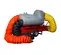 Grey and red and yellow and orange  FROSTFGHTR Indirect Fired Heater, 390,000 BTU/h, Propane/Natural Gas Dual Fuel