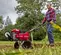 Red Honda 5 horsepower walk-behind tiller