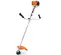 Orange, black, white and silver STIHL Brush Cutter, Gas Powered