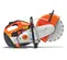 Orange and white Stihl 12 inch concrete cut-off saw