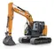 Orange and black Case excavator