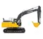 Yellow, gray and black JOHN DEERE 49,000-54,000 lb. Excavator