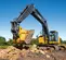 Yellow John Deere excavator