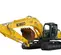 Yellow and black KOBELCO 62,000-63,000 lb. Long-Reach Excavator
