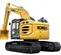 Yellow, black and gray KOBELCO 78,000-79,000 lb. Excavator, Reduced Tail Swing