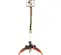 Beige and orange electric towable boom lift