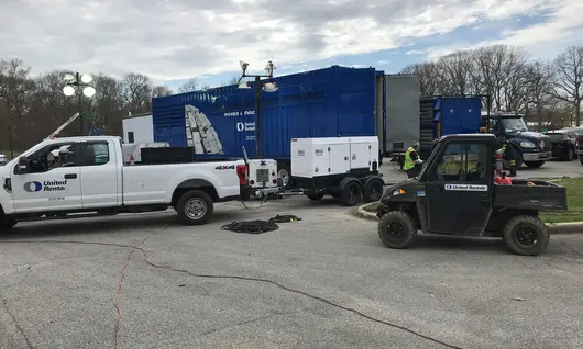 generator hitched to truck