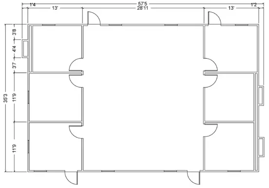 3-plex FAST building floor plan