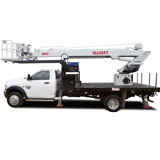 White Elliott Boom Lift Bucket Truck