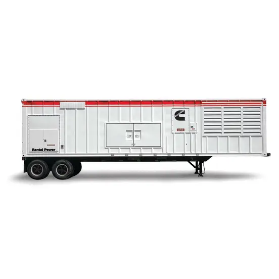 White and black and red CUMMINS 1,200-1,500 kW Towable Generator, Diesel