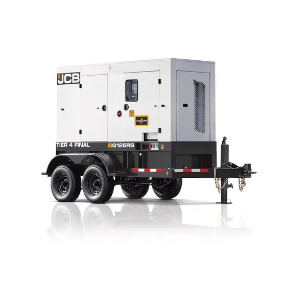 White and black JCB 100-127 kW Towable Generator, Tier 4 Diesel