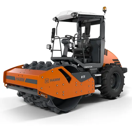 Orange Hamm Ride-on Single Padfoot Drum Vibratory Roller