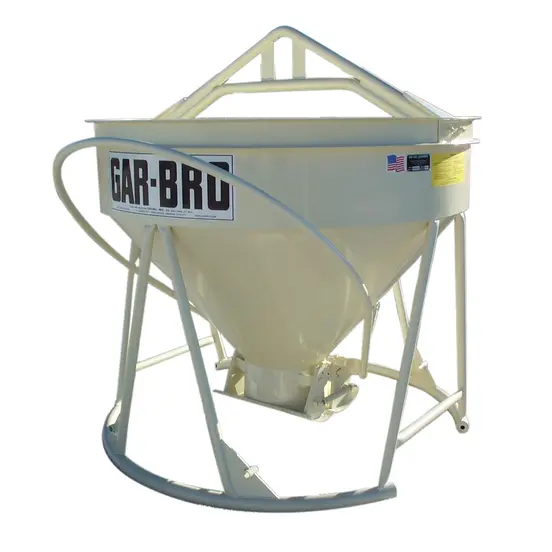 Beige Garbro 2 cubic yard concrete bucket