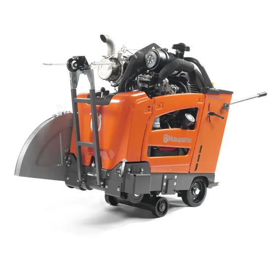 Orange and gray Husqvarna Self-propelled Walk-behind Concrete Saw