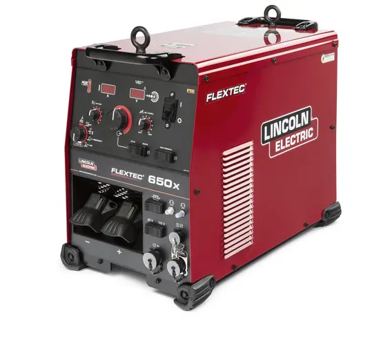 Red and black LINCOLN Arc Welder, AC to DC Rectifier, 750 Amps, Electric Powered