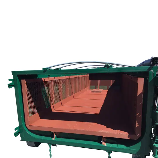 Green and brown Pinnacle dewatering rolloff box