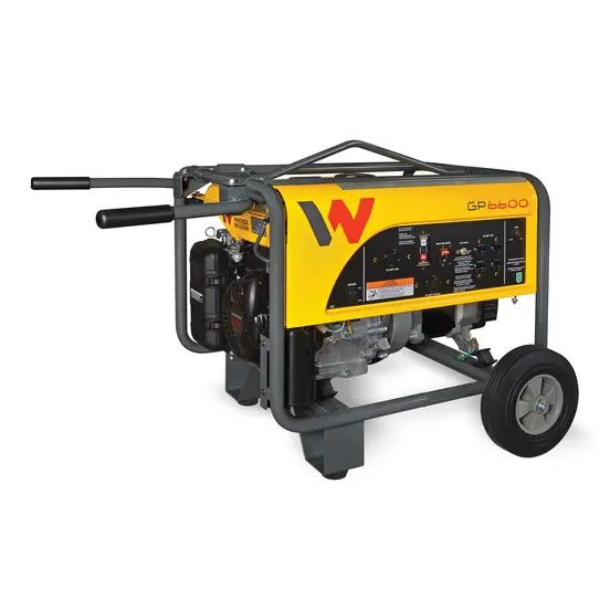 Yellow and gray WACKER 6,500-6,900 W Portable Generator, Gas