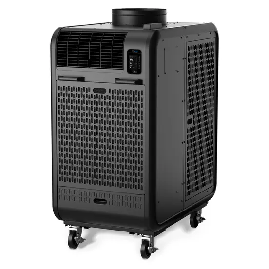 Black DENSO 5-ton Portable Air Conditioner, 60,000 BTU, 208V, Electric Powered