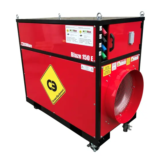 Red CAMPO High-temperature Industrial Heater, 150kW, 480V, Electric Powered