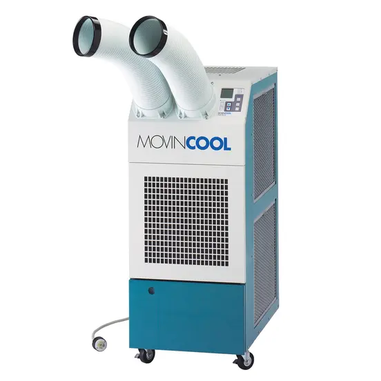 White and blue DENSO 2-ton Portable Spot Cooler, 208V Electric Powered