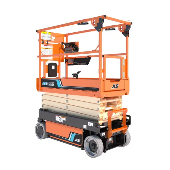 Orange JLG 19 foot electric Scissor Lift