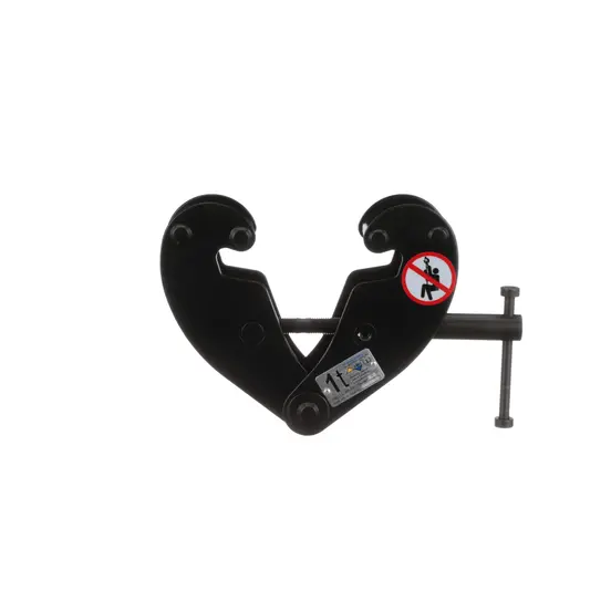 Black AMH Hoist Beam Clamp, 5 Tons, 3 in.-12 in. Beam Flange Width